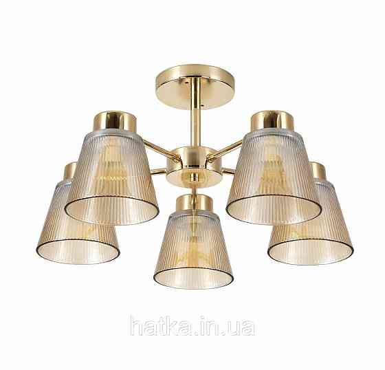 Люстра стельова на 5 плафонів VALESO XL25803-5 для вітальні та спальні Золото XL25803-5 Київ