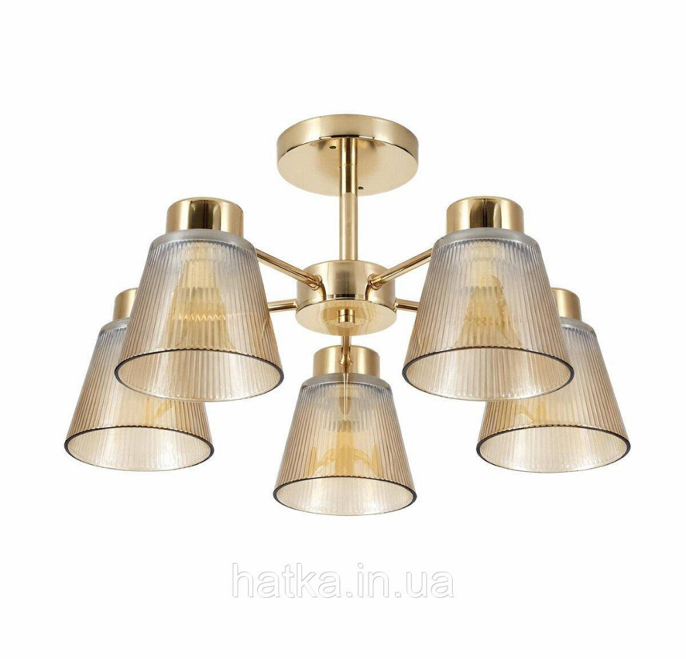Люстра стельова на 5 плафонів VALESO XL25803-5 для вітальні та спальні Золото XL25803-5 Київ - фото 1