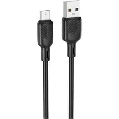 Дата кабель USB 2.0 AM to Micro 5P 3.0m Lenny silicone BX113 black BOROFONE (6941991115547) Винница