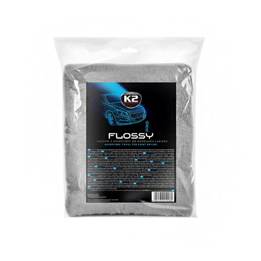 Рушник з мікрофібри K2 Flossy Pro для сушки лакофарбової поверхні трикотажний 90x60см Киев - изображение 1