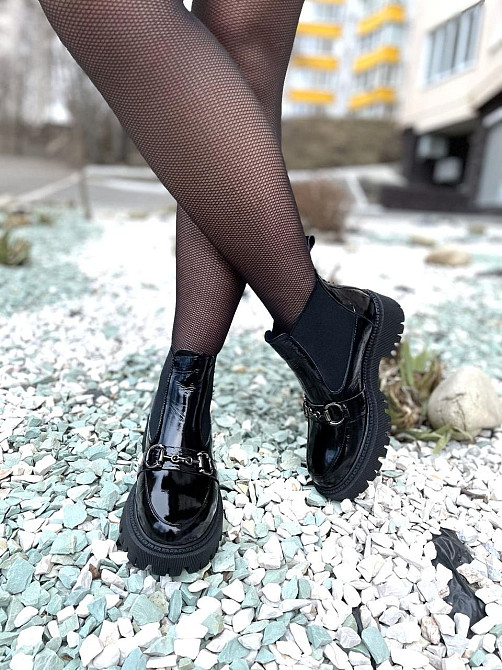 SOTHBY'S Черевики жіночі Sothby 's M-1075 чорні (весна-осінь, шкіра лакована) (4985) 38 Коломия - фото 1