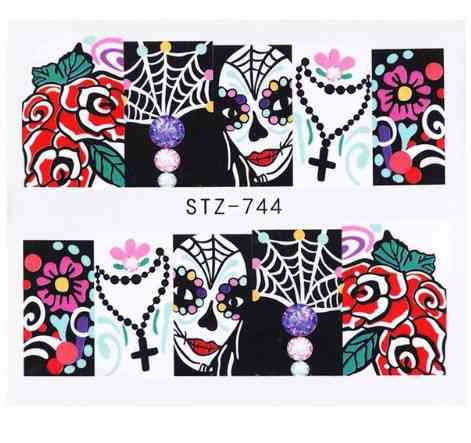 Водні наклейки на нігті Хелловін 5 на 6 см різнобарвний Київ