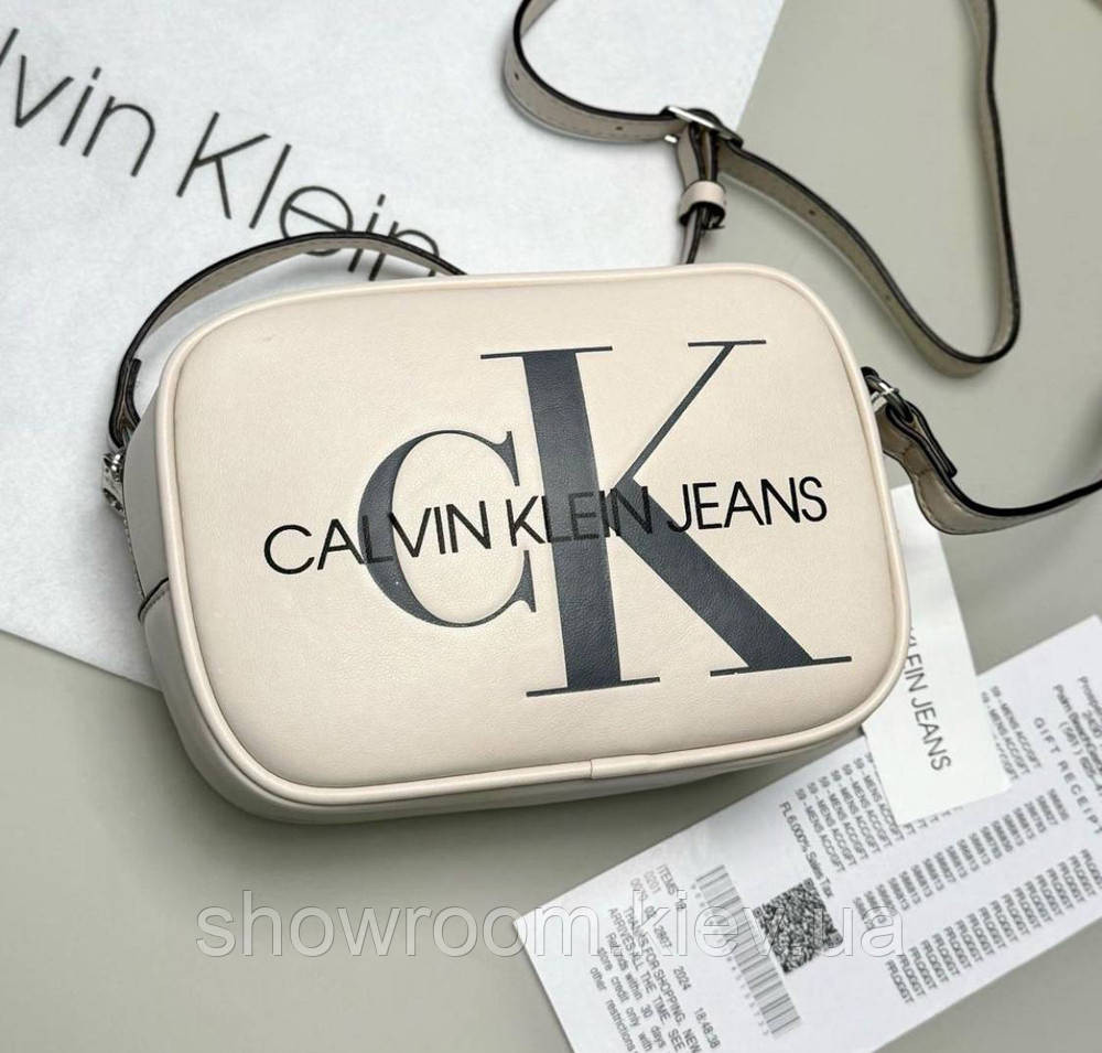 Небольшая женская сумочка на плечо Ck 2866 бежевая Киев - изображение 2