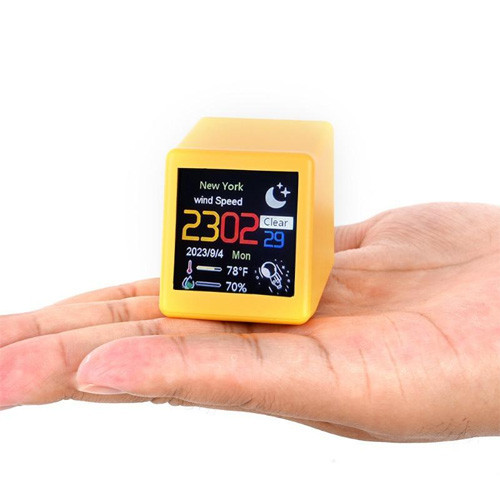 Метеостанція компактна з Wi-Fi настільна дисплей 1.54", розумний годинник-погодник Київ - фото 5
