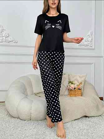 Женский домашний комплект тройка: футболка шорты и штаны с принтом 44/46 Одесса