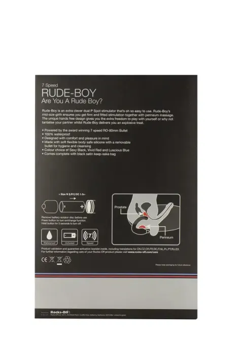 Вібромасажер простати Rocks Off Rude-Boy Black, масаж промежини, макс. діаметр 2,5 см Львів - фото 3