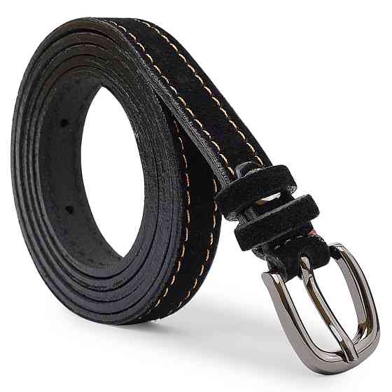 Замшевый женский ремень Vintage 20764 Черный Киев