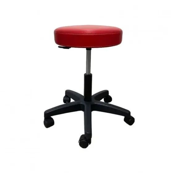 Стілець для майстра без спинки Твін на чорній ніжці Червоний Київ