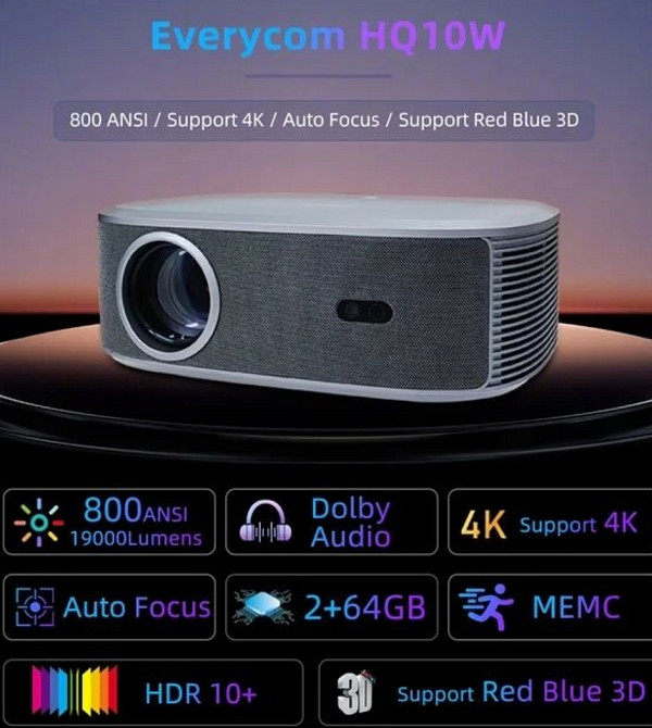 Проектор Everycom HQ10W DLD GT300 Гарантия! Харьков - изображение 8