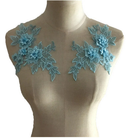 Аппликация голубая пара для одежды Цветы Киев - изображение 1