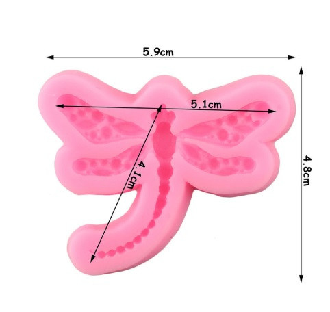 Молд силиконовый Стрекоза 59 на 48 мм розовый Киев - изображение 2