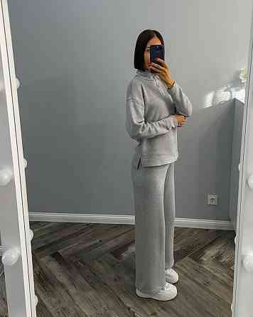 Жіночий повсякденний костюм подвійна двостороння ангора Сірий, 42/44 Одеса