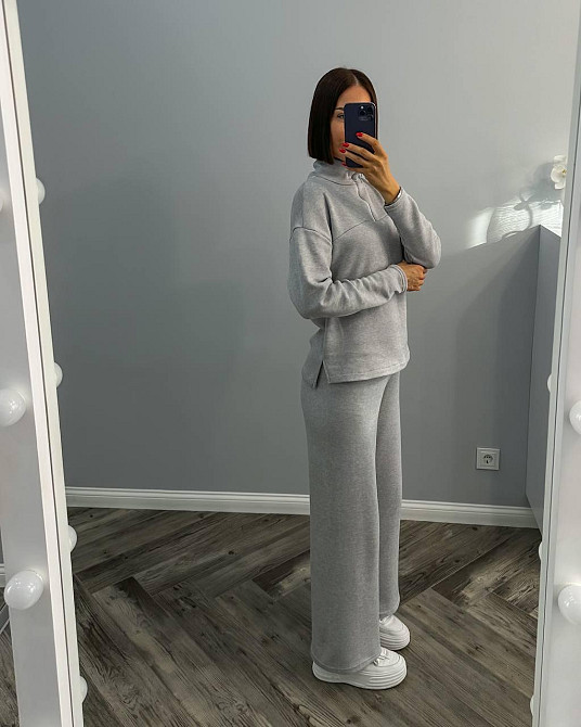 Жіночий повсякденний костюм подвійна двостороння ангора Сірий, 42/44 Одеса - фото 2