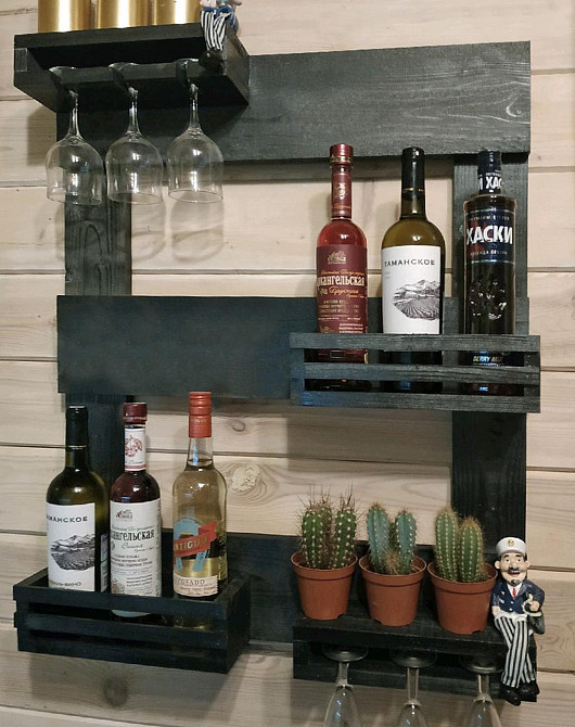 Настінна винна полиця "Румої" венге Миколаїв - фото 1