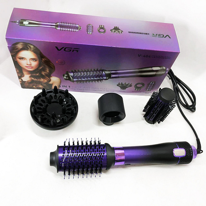 Фен-щетка стайлер VGR V-484 4 в 1. EB-897 Цвет: фиолетовый Киев - изображение 9