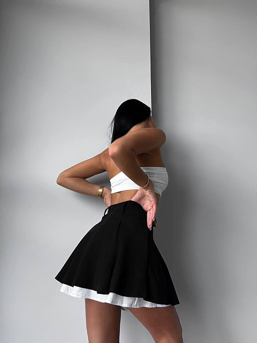 Женская трендовая юбка-шорты вельвет + коттон Черный, 46/48 Одесса - изображение 4