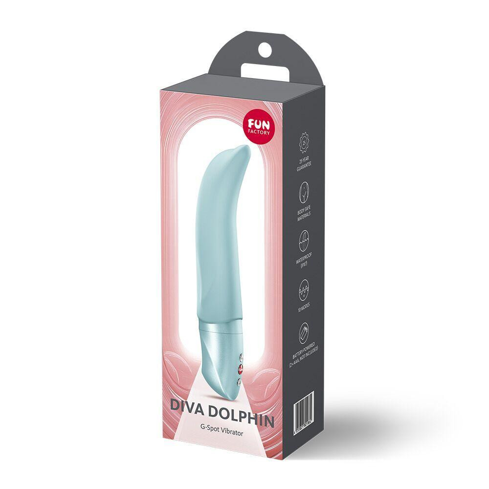 Вібратор Fun Factory Diva Dolphin Ice Blue, 10 режимів роботи, на батарейках Sex Aura Київ - фото 8