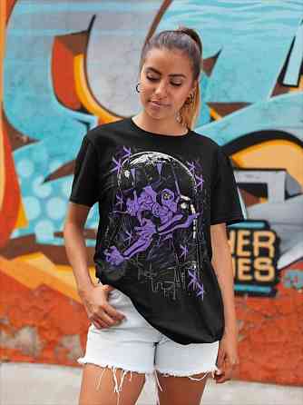 Футболка для мальчика аниме Евангелион оверсайз (рост от 165 до 180 ) Черний AnimeJ0019m Днепр