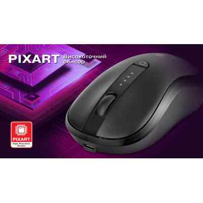 Мишка REAL-EL RM-450W Wireless/Bluetooth Black/Gray (EL123200046) Вінниця