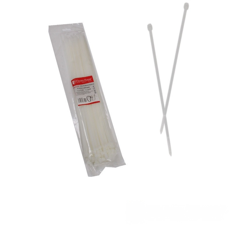 Стяжка кабельная 5х350 мм, 100 шт, белый Днепр - изображение 1