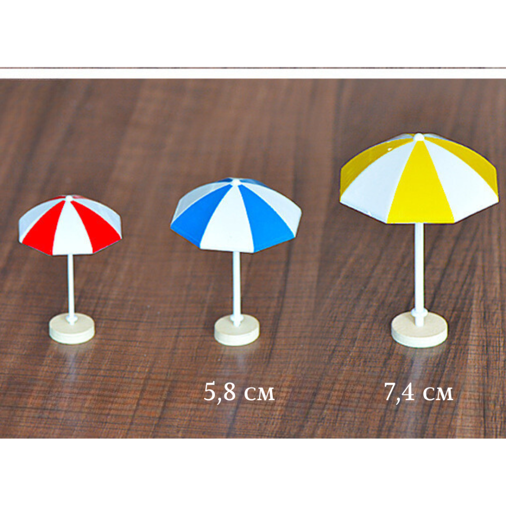 Пляжні парасольки, рятувальні круги та шезлонги для флораріуму,міні-саду, мікроландшафту,моделізму Жовтий великий Одеса - фото 2