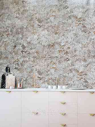 Шпалери вініл на флізеліні гарячого тиснення DU&KA Natura1.06х10 під штукатурку під камінь структурні коричневі Київ