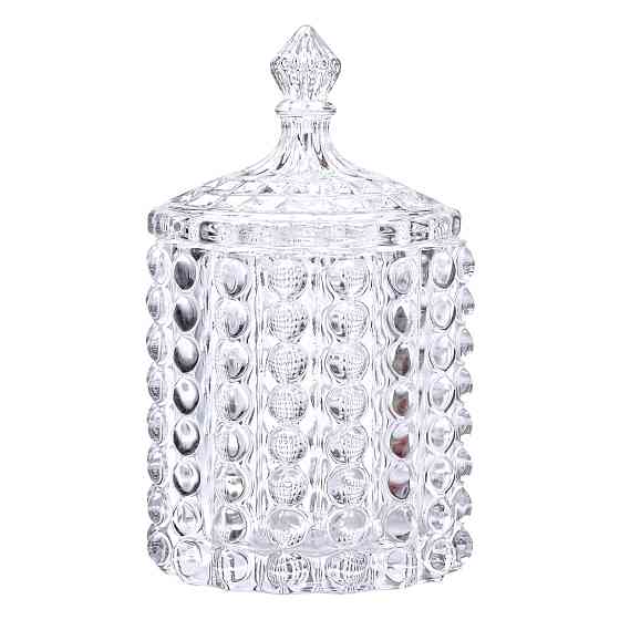 Yiwu Цукерниця стеклянная з кришкою Ø7.5 см ваза цукорниця кругла HP-4-105 Коломыя