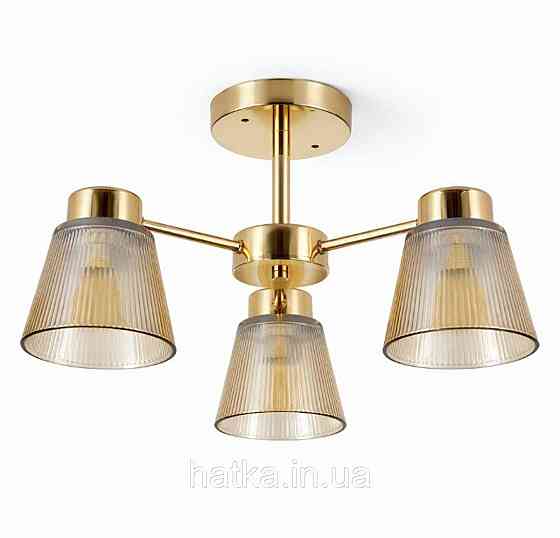Люстра стельова на 3 плафони VALESO XL25803-3 для спальні та вітальні Золото XL25803-3 Київ