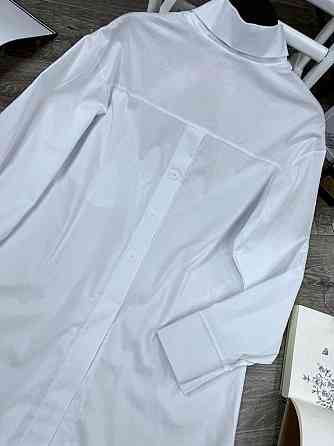 Жіноча базова подовжена сорочка з гудзиками по спині турецький котон Одеса