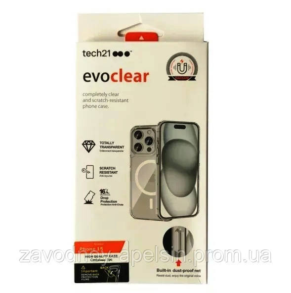 Iphone 16 Pro Max Прозрачный чехол Магнит Tech21 (TPU+PC) Одесса - изображение 2