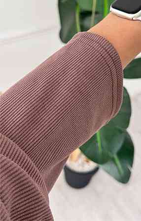 Женский базовый прогулочный костюм тройка: кардиган футболка и штаны трикотажный рубчик Мокко, 42/44 Одесса