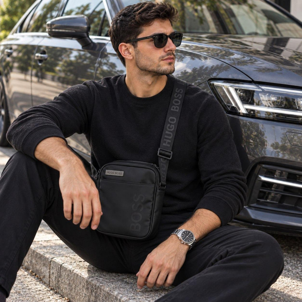 Брендовая мужская борсетка, сумка на плечо Hugo Boss (E-08) Киев - изображение 7