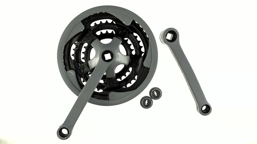 Звезды велосипедные (передние) 28/38/48T (+2 шатуна L- 20 см, квадрат, серые, с защитой) Мукачево - изображение 1