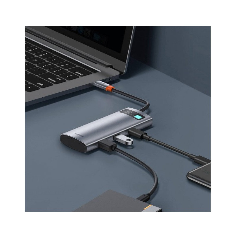 USB-хаб Baseus Metal Gleam Series 7-in-1 Multifunctional Type-C HUB Docking Station Gray（Type-C to Киев - изображение 5