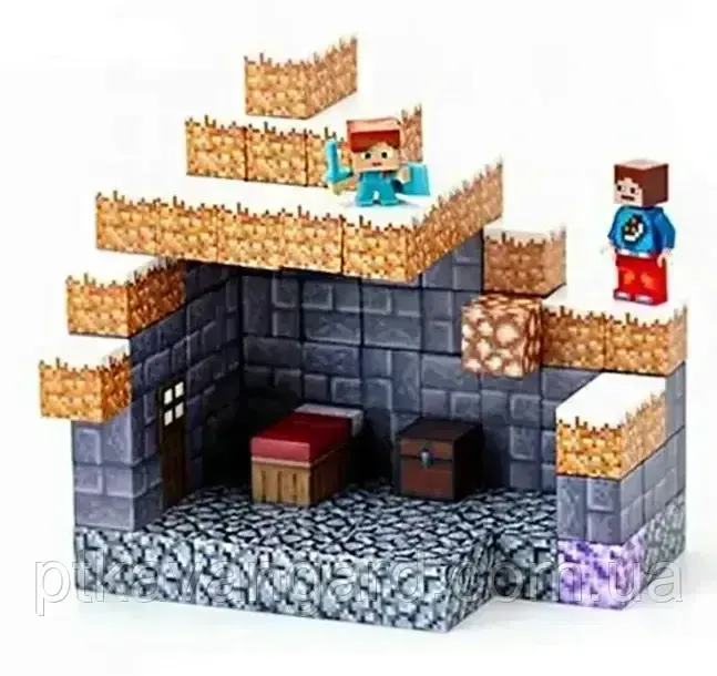 Магнітний конструктор майнкрафт 119 магнітних блоків сніговий будиночок з фігурками Dream World LZCK 036 Хмельницький - фото 1
