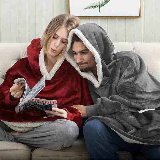 Плед жіноча толстовка з капюшоном HUGGLE HOODIE (80х100 см),унісекс,Чорний SBR Київ