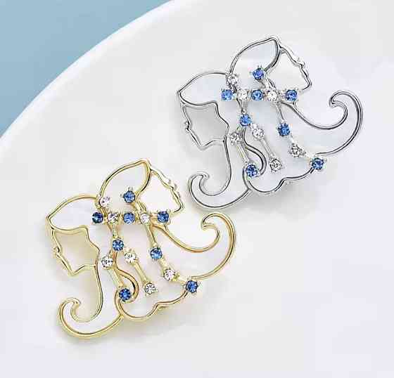 Брошка знак зодіаку "Близнюки" Сріблястий Сміла