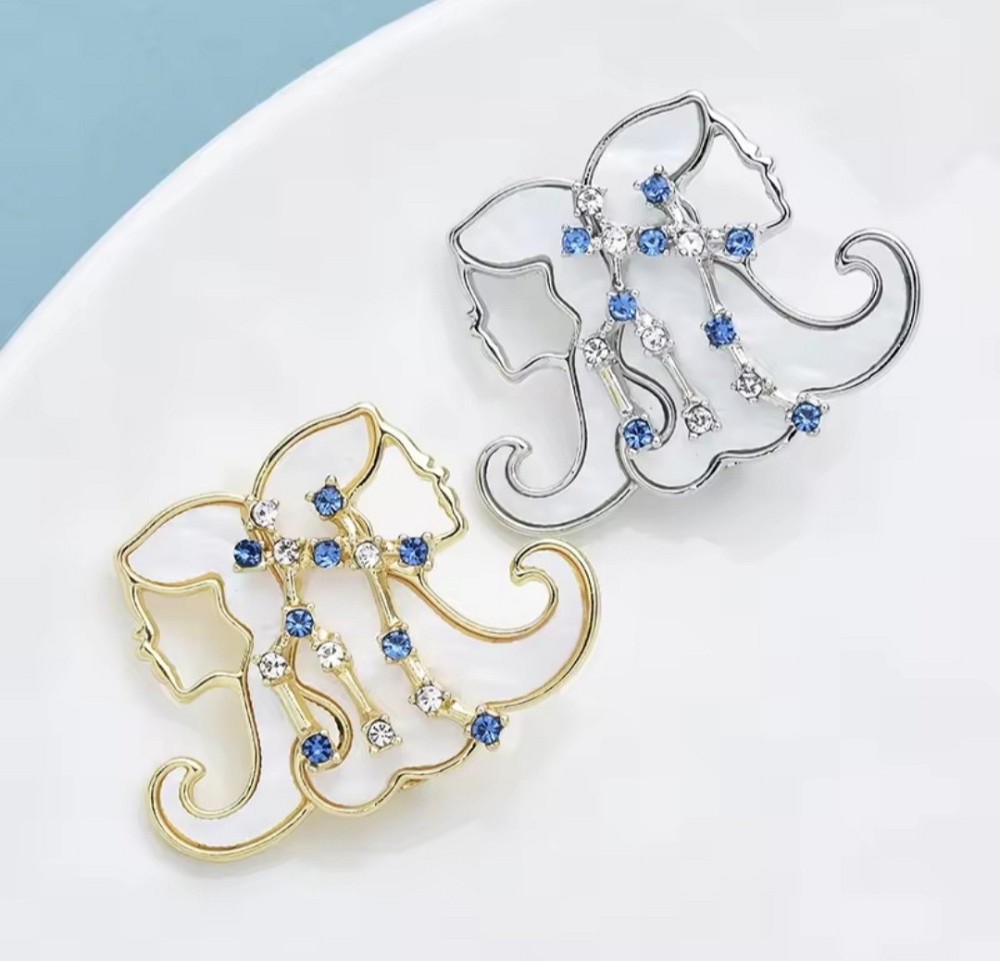 Брошка знак зодіаку "Близнюки" Сріблястий Сміла - фото 3