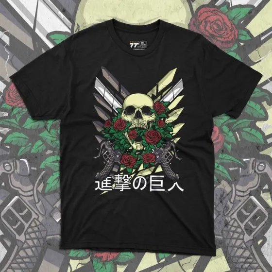 Футболка для підлітка хлопчика з принтом Атака титанов Череп Розмір 160 Anime10140 Дніпро