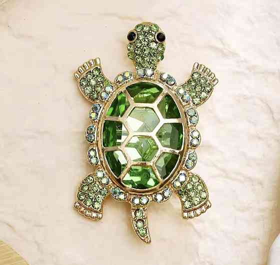 Брошка "Черепашка" Зелений (0225) Сміла