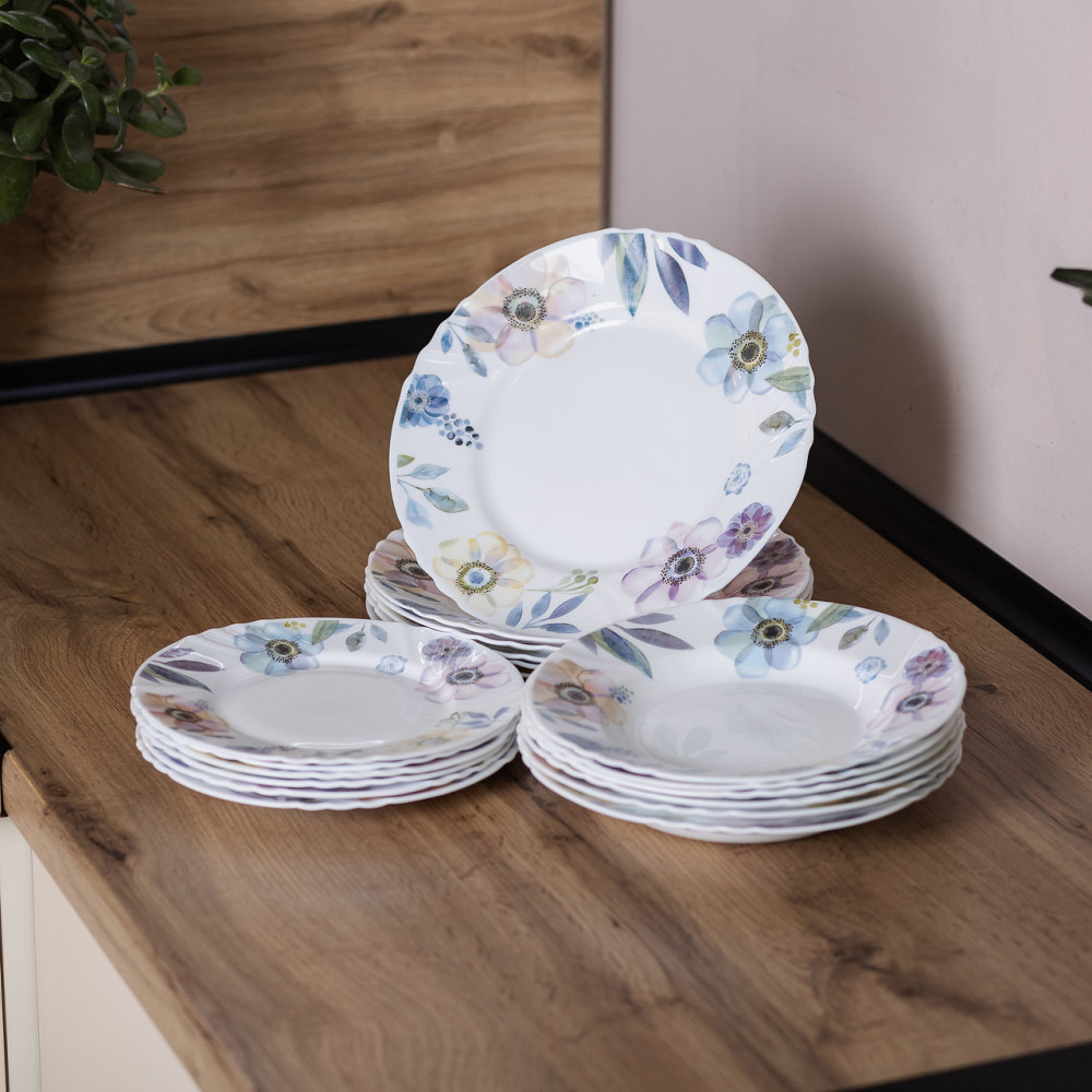 Yiwu Столовий порцелянаовий сервіз на 6 персон 18 предметів Білий HP-7-717 Киев - изображение 7