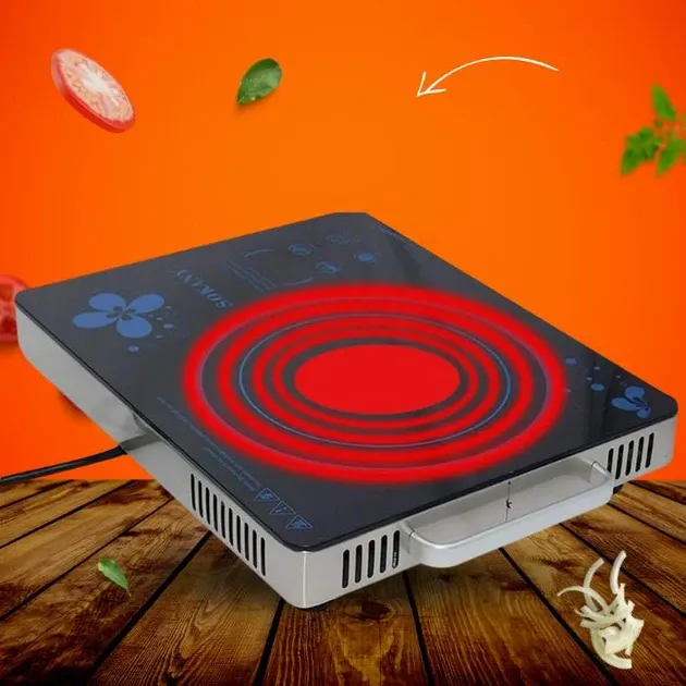 Інфрачервона плита Sokany SK-3568 Wood, 1 конфорка, 2000 Вт, сенсорне управління, компактна Одеса - фото 2