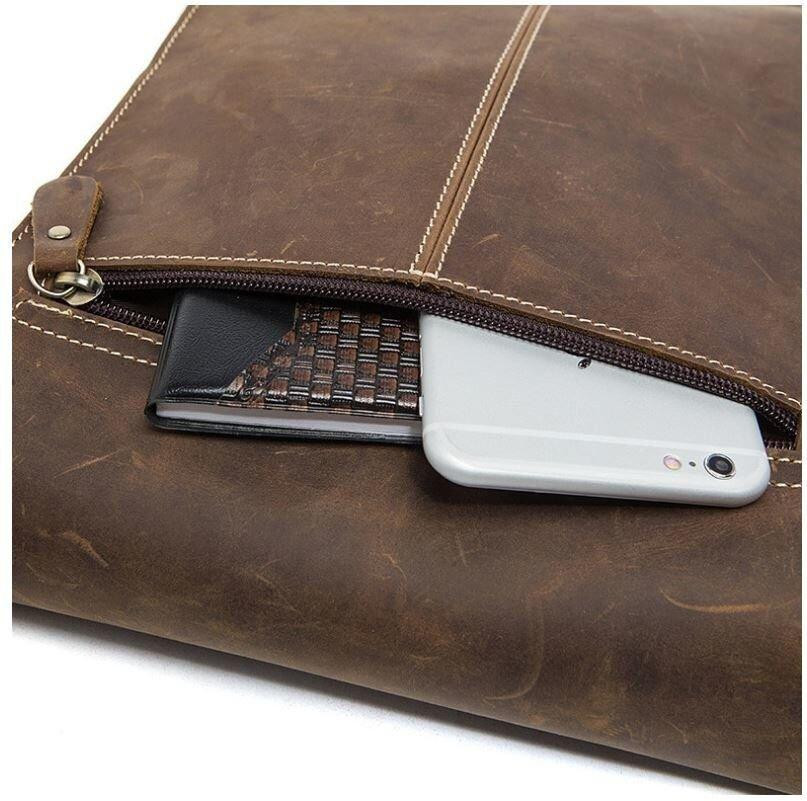 Cумка мужская вертикальная Vintage 14660 Коричневая Киев - изображение 10