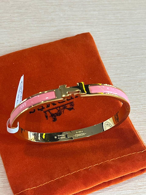 Браслет Hermes рожевий браслет - емаль, позолота 18 К Одеса - фото 5