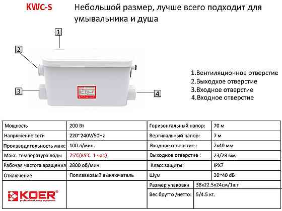 Каналізаційна установка Koer KWC-S   ( KP2928 ) 28928 Харків