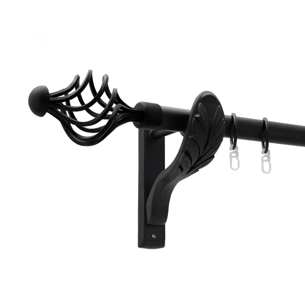 Карниз Orvit Арезо металевий однорядний ретро гладка труба кільце металеве Чорний Оксамит 25 мм 300 см (00-00021394) Львів - фото 1