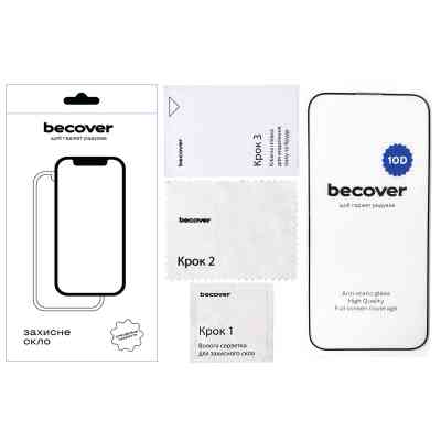 Стекло защитное BeCover Apple iPhone 16 Pro Max 10D Black (712324) Винница