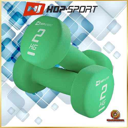 Неопреновые гантели Hop-Sport HS-V020DR 2 по 2 кг зеленые для фитнеса и тренировок Киев