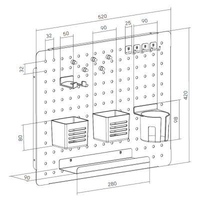 Органайзер для столу OfficePro Настінна дошка-органайзер White (WO910W) Вінниця - фото 4