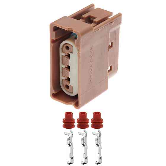 Електричний з'єднувач, 3-контактний, Поворот, Коричневий, Пластик, Київ